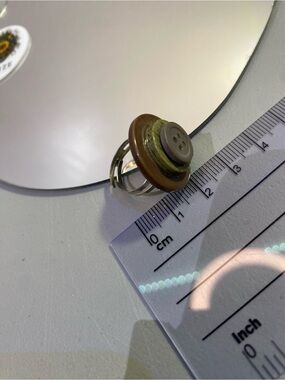 Stacked Button Clip-On Earrings in Olive Green & Brown Handmade